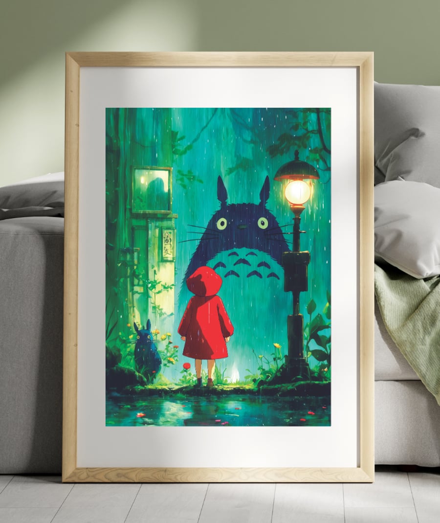 Studio Ghibli My Neighbour Totoro Inspired A3 Unframed Digital Art Print