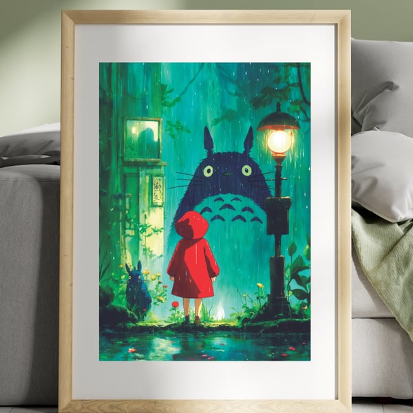 Studio Ghibli My Neighbour Totoro Inspired A3 Unframed Digital Art Print
