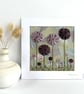 Textile Art, Embroidered Art, Mounted Wall Art - Floral Fantasy - Image 2