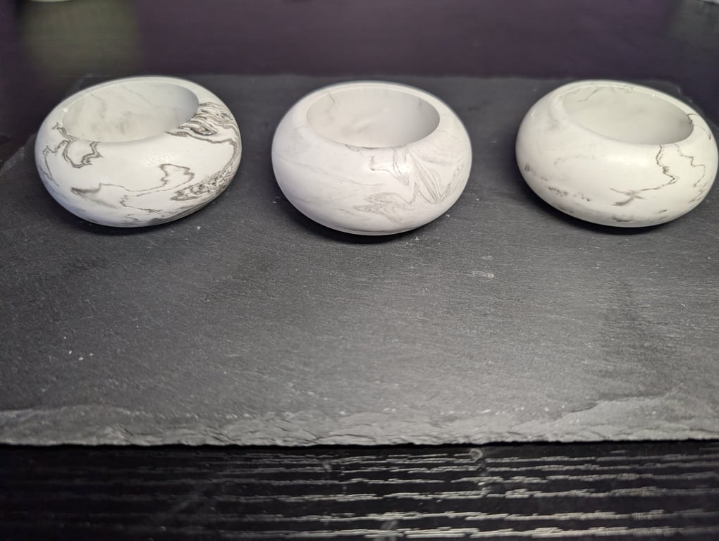 Set of 3 Eco-resin Tealight Holders