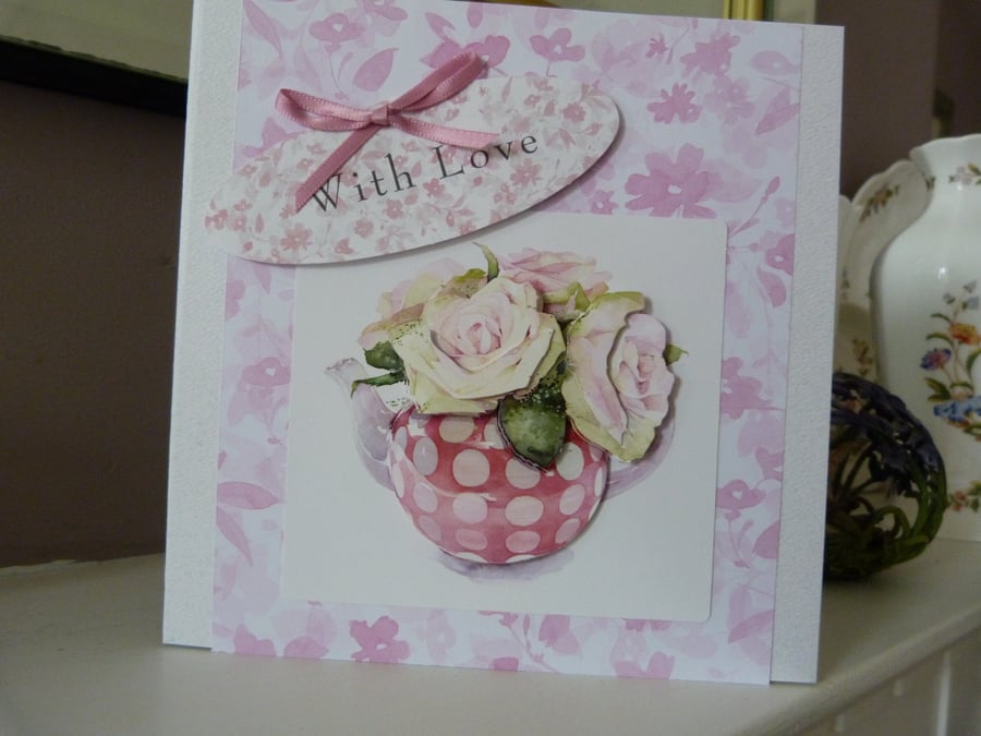 Teapot Posy Birthday Card