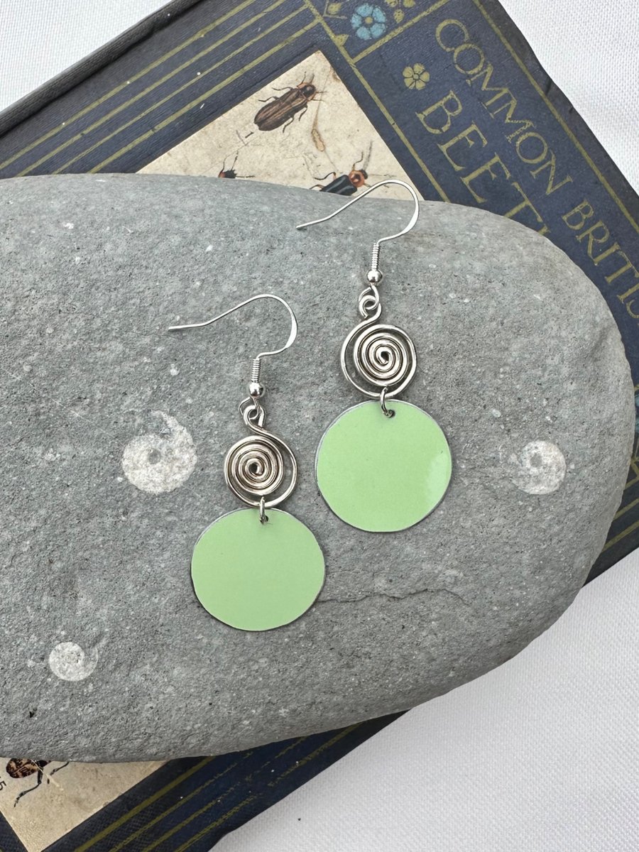 Recycled tin and silver earrings 