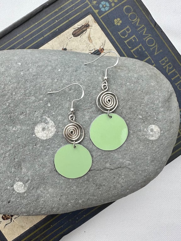 Recycled tin and silver earrings 