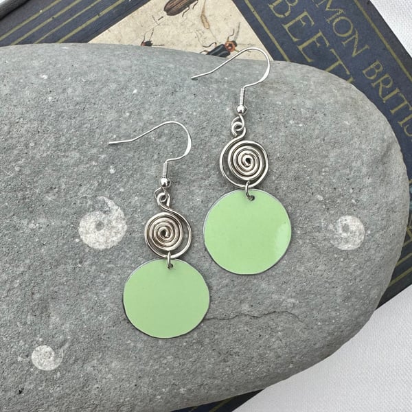 Recycled tin and silver earrings 