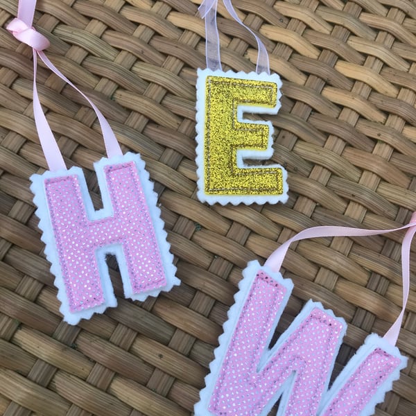 Personalised Reusable Sparkly Pink Felt Gift Tags - Perfect for Special Gifts