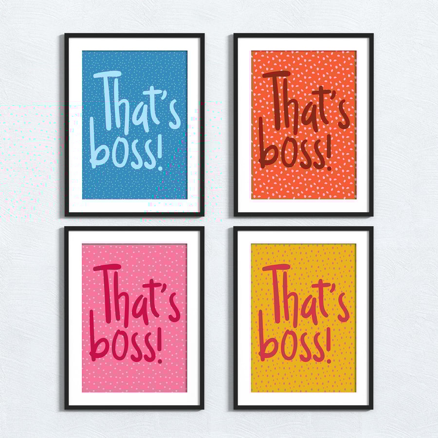 Scouse Liverpool phrase print: That’s boss!