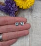 Sterling Silver Small Initial Disc Stud Earrings - JBJ3006 - Image 3
