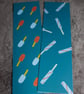 2 pack 'iced up' lolly bookmarks, blue, doublesided