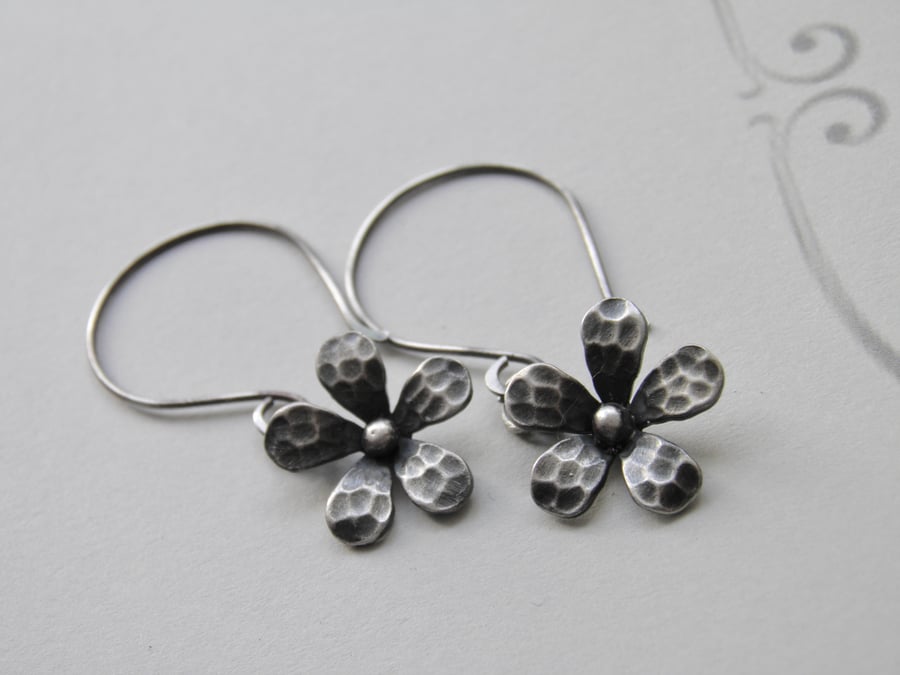 Flower Earrings Sterling Silver Earrings Silver Flower Earrings 