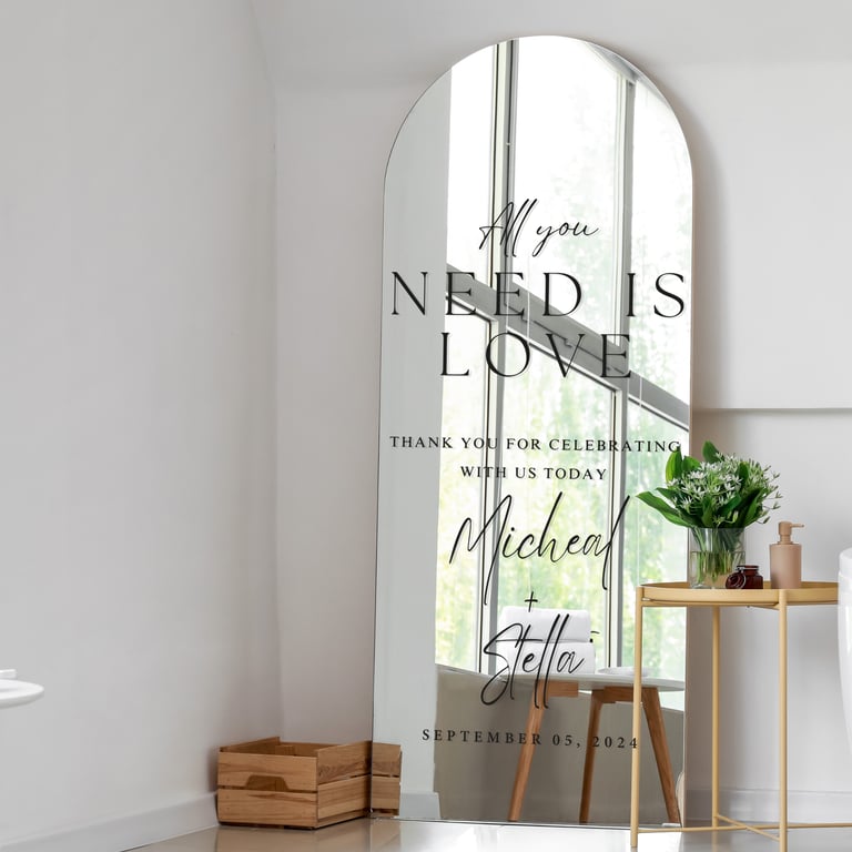 All You Need Is Love - Celebrate Personalised Sticker: Custom Wedding Decal 