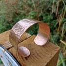 Simple hammered texture pure copper cuff bangle 