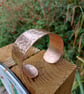 Simple hammered texture pure copper cuff bangle  - Image 1