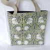CLEARANCE SALE now 5.00  Tote Bag Green Ivory Vanilla Black