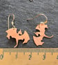 Dragon earrings in copper with sterling silver ear wires - Image 3