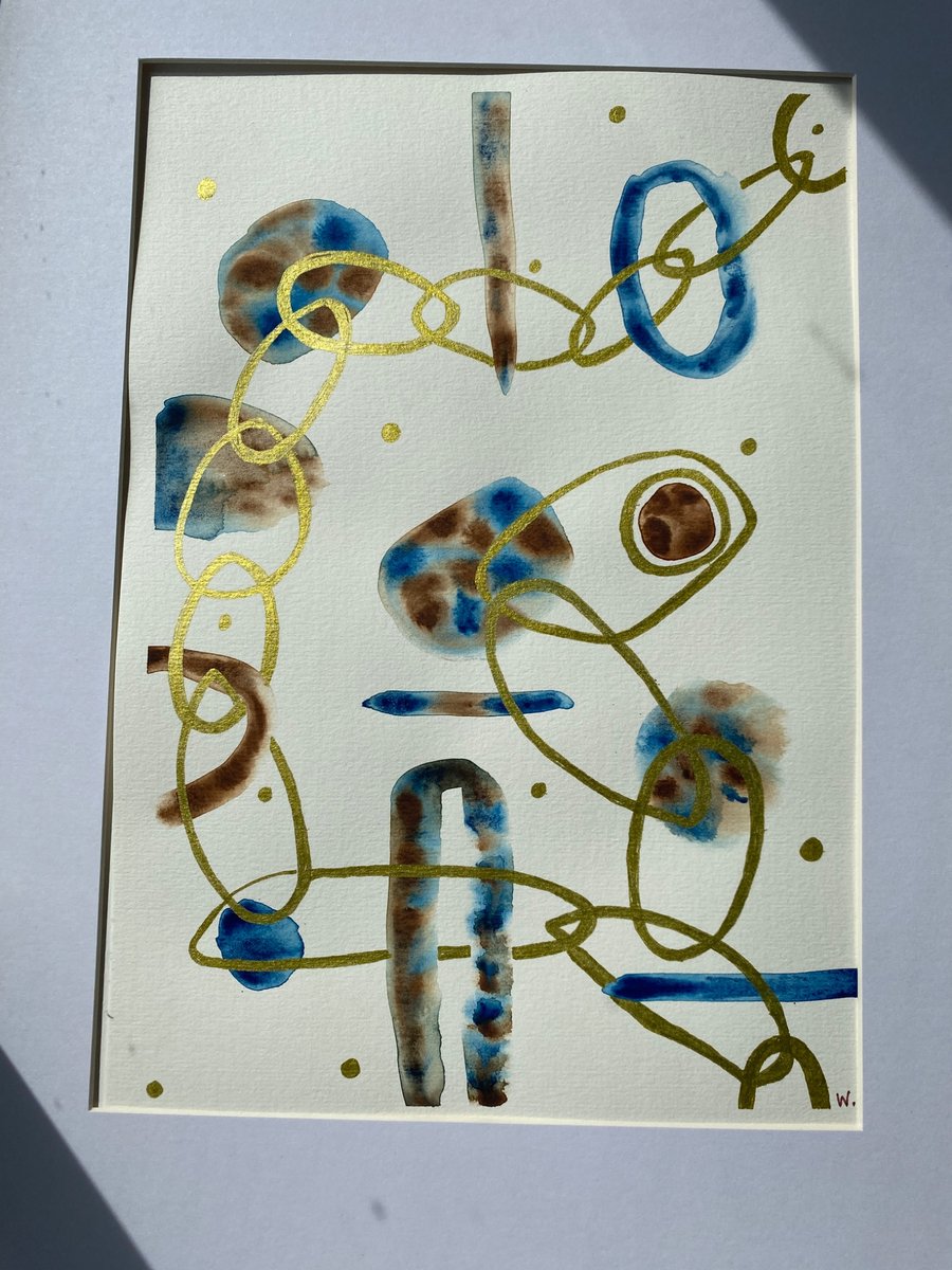 Original art watercolour 'Chains'. Size A4 includes mount.