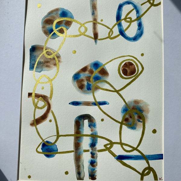 Original art watercolour 'Chains'. Size A4 includes mount.