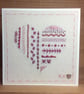 Folk heart hand embroidered card - Image 1