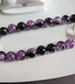 Purple&black beaded bracelet with moon and star - Image 4