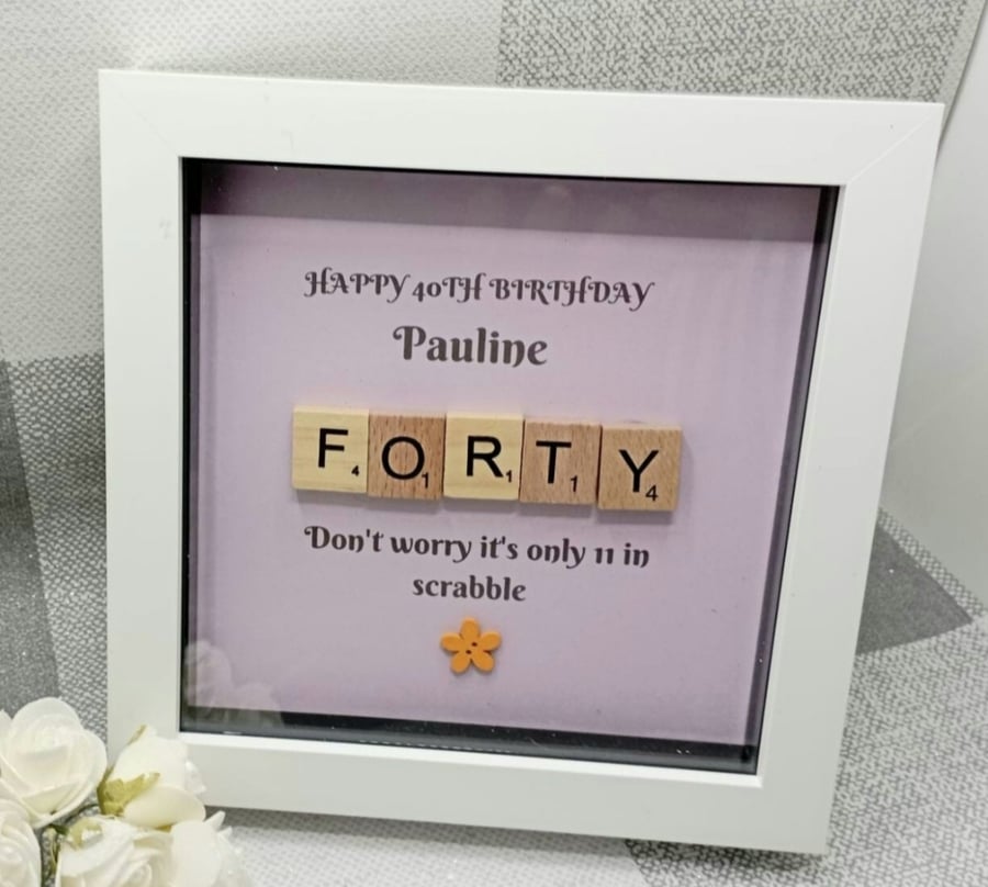 40th birthday gift for her, personalised birthday present, wall decor