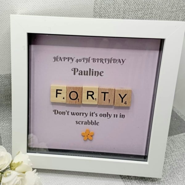 40th birthday gift for her, personalised birthday present, wall decor