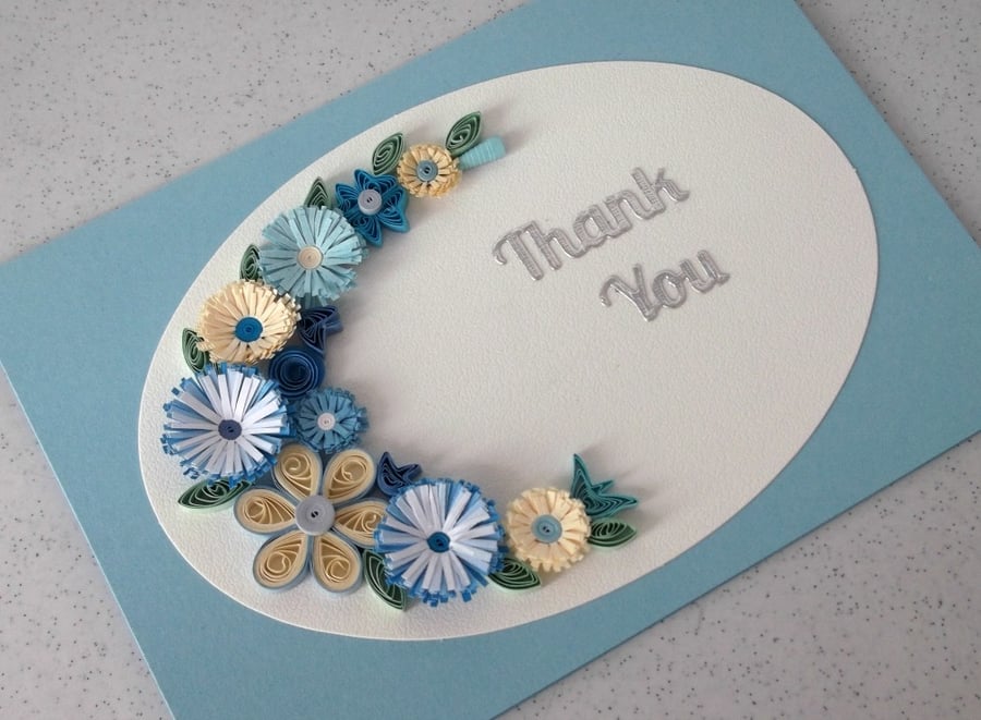 Quilled thank you card