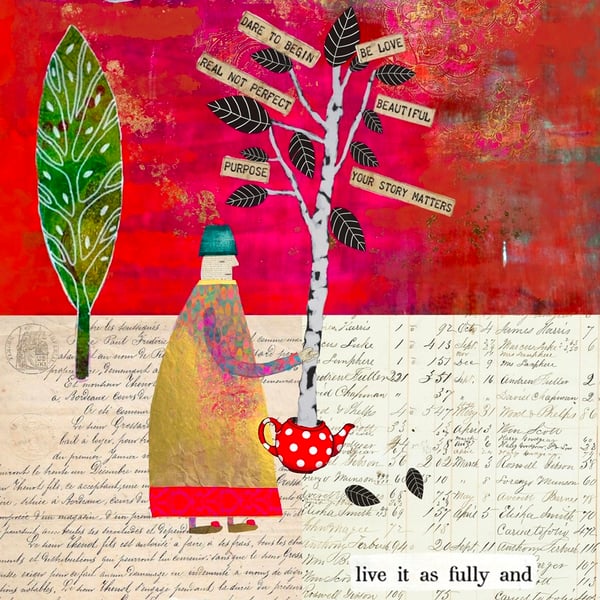 Tree Planter Mixed Media Art Print 