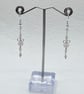Wirework bow drop earrings with rose quartz and labradorite - Image 3