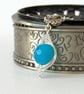 Beautiful blue agate wire wrapped necklace - Image 1
