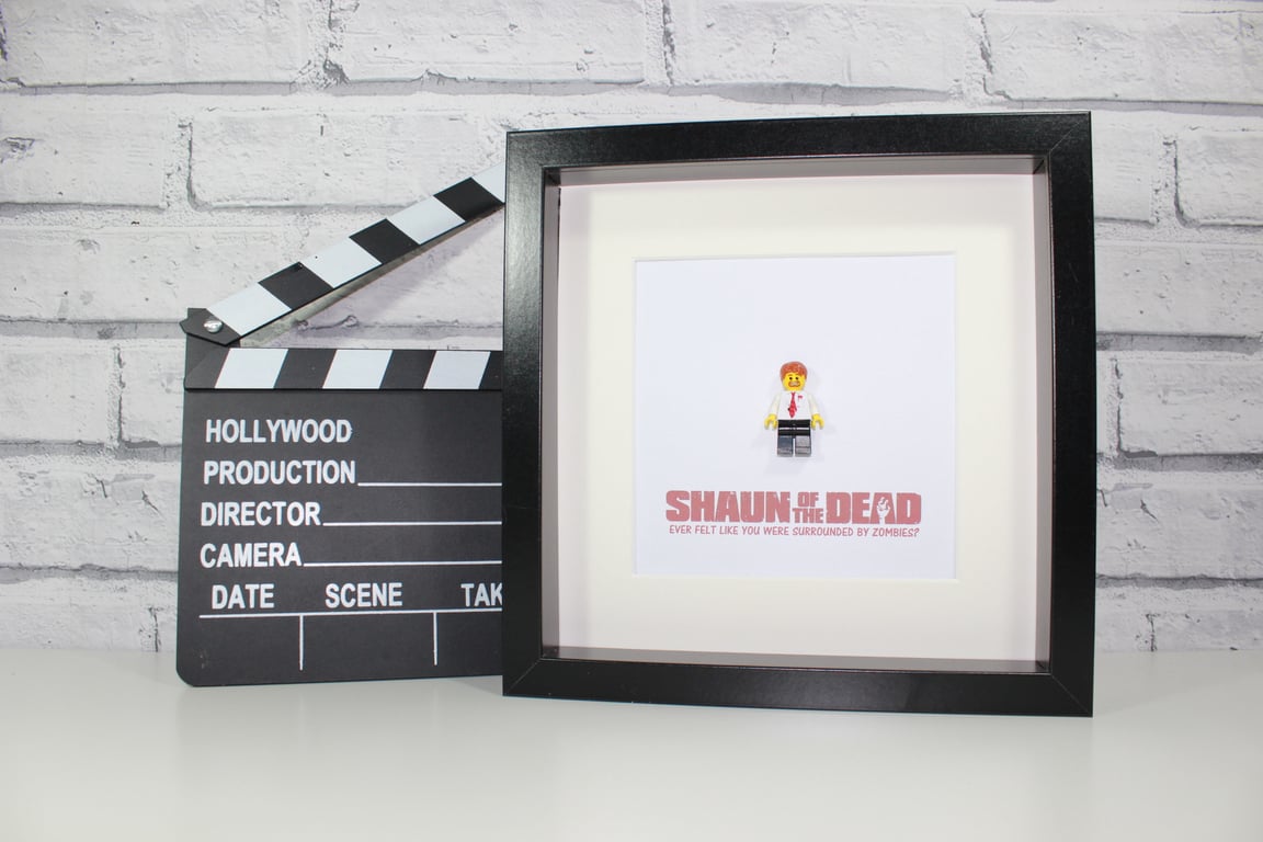 SHAUN OF THE DEAD - FRAMED CUSTOM LEGO FIGURE
