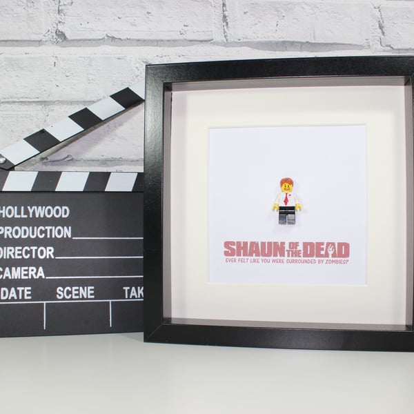 SHAUN OF THE DEAD - FRAMED CUSTOM LEGO FIGURE