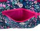 Large wash bag in Liberty cotton, floral toiletries bag with handles and pocket. - Image 7