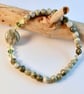 Peace Jade Bracelet With Swarovski Crystals - Handmade In Devon