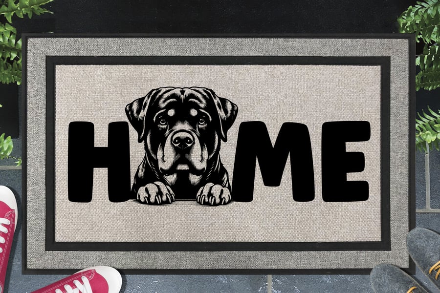 Rottweiler Home Door Mat No.1 - All Weather - Rottweiler Welcome Mat - 45x70cm 