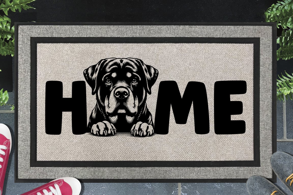 Rottweiler Home Door Mat No.1 - All Weather - Rottweiler Welcome Mat - 45x70cm 