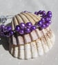 Purple Freshwater Pearl Beaded Bracelet "Purple Shimmer" 