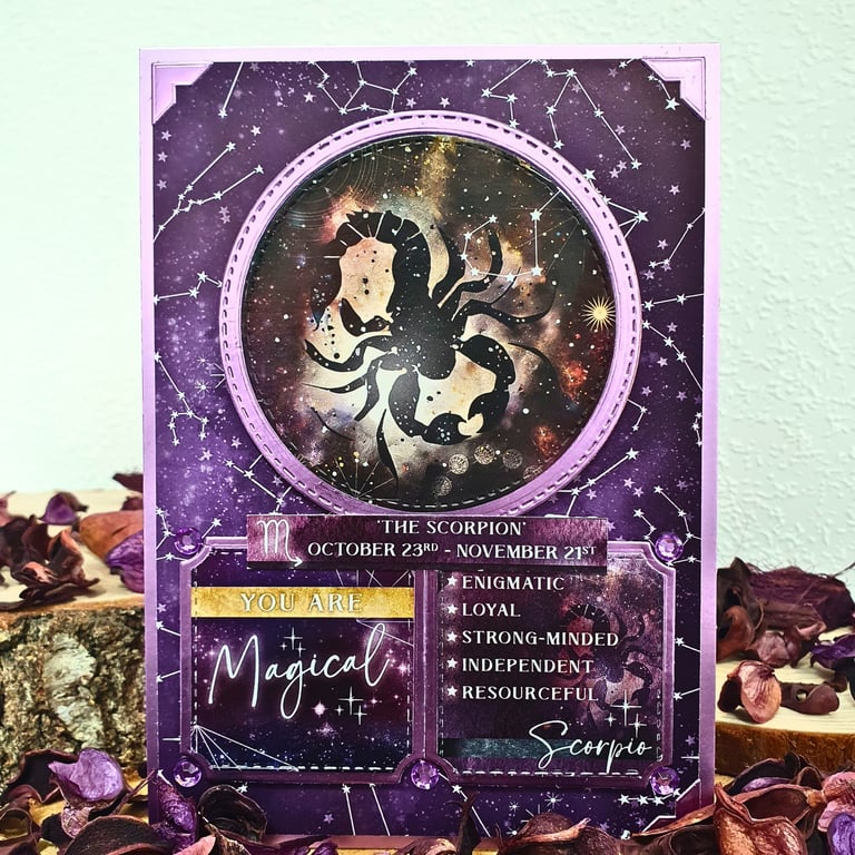 Scorpio Zodiac Star Sign Card, October - November Birth Sign, Astrological Sign