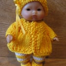 5 Inch Berenguer Baby Doll Outfit, Hand Knitted