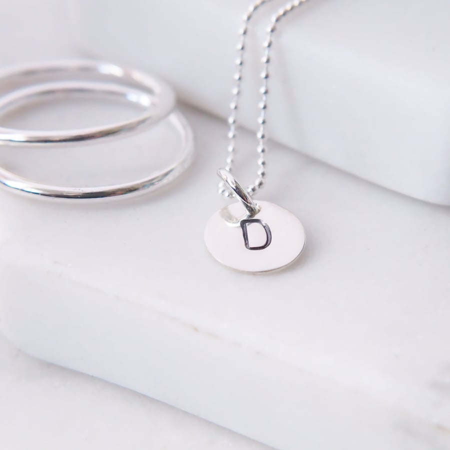 Personalised Jewellery, Letter Stamp Pendant, Sterling Silver Monogram pendant