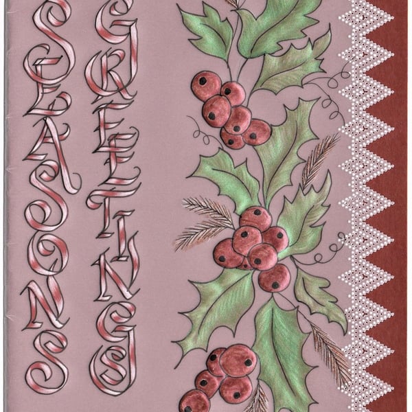 Seasons Greetings Parchment Card for Christmas