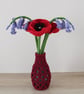 Macrame covered vase, small bud vase - Image 3
