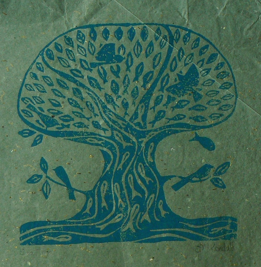 Sea Tree Linocut