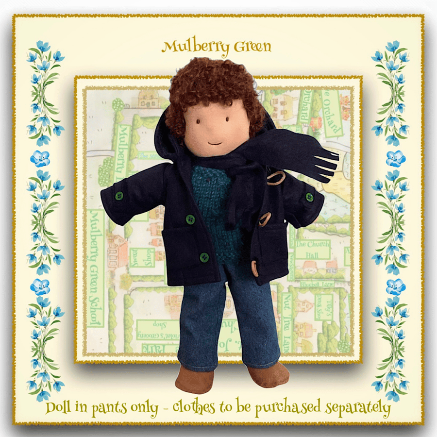 Reserved for Elspeth - Oliver Greenwood - a handcrafted Mulberry Green doll