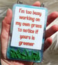 Handmade Fused Glass Busy Working On Own Grass Hanging Picture Sign - Image 7