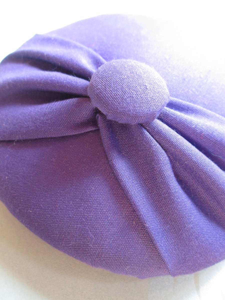 Purple Fascinator Hat - Purple Mini Cocktail Hat, Bridesmaid Hat, Wedding 