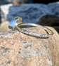 Kelly Green Sea Glass and Hammered Sterling Silver Ring - Size U.5- 1366 - Image 2