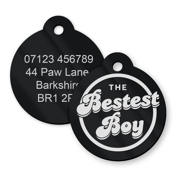 Bestest Boy - Personalised Dog ID Collar Tag: Funny Custom Pet Safety Tag