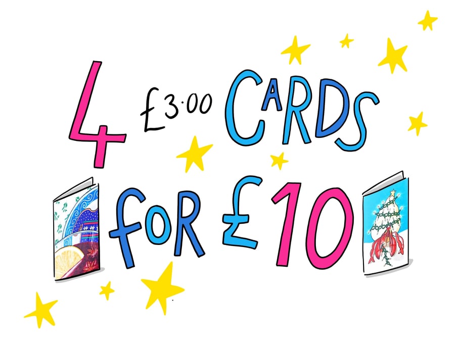 Illustration A6 Greetings Cards multibuy discount