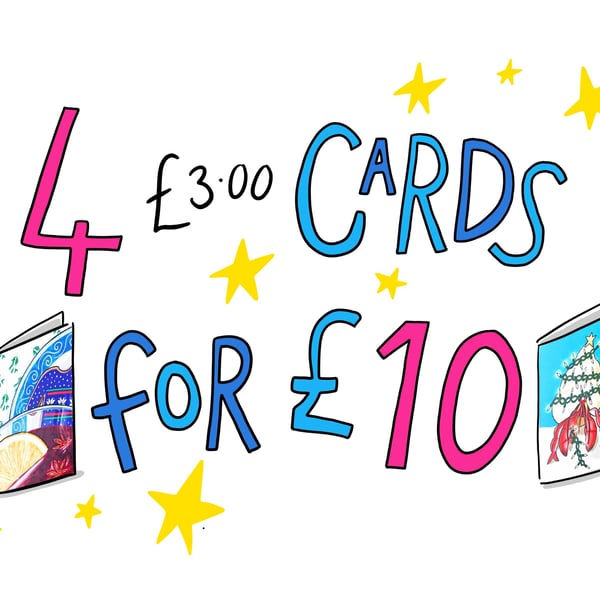 Illustration A6 Greetings Cards multibuy discount