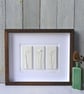 Framed Mini Snowdrop plaster cast Plaques in handmade Oak frame - Image 1
