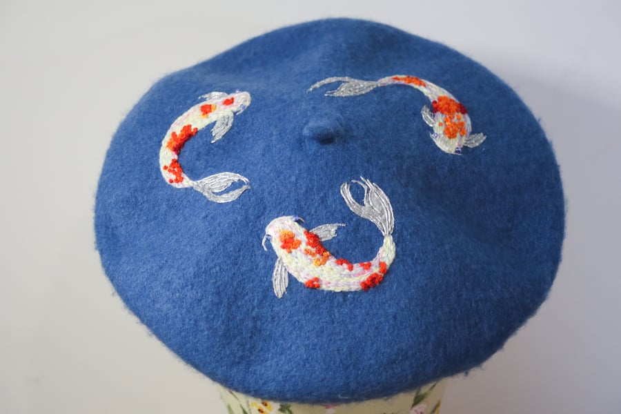 Koi fish beret new arrivals